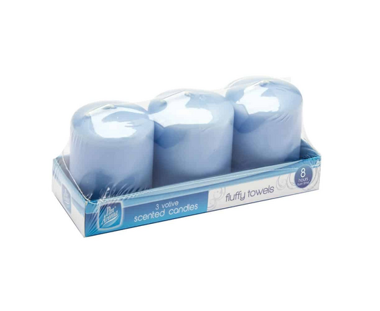 3 Votive Scented Candles Fluffy Towels 3 Votive Scented Candles Fluffy Towels
